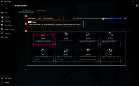 asus best game visual mode